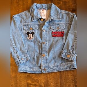 Disney Blue Denim Jacket with Mickey Mouse Patch/ Size 6